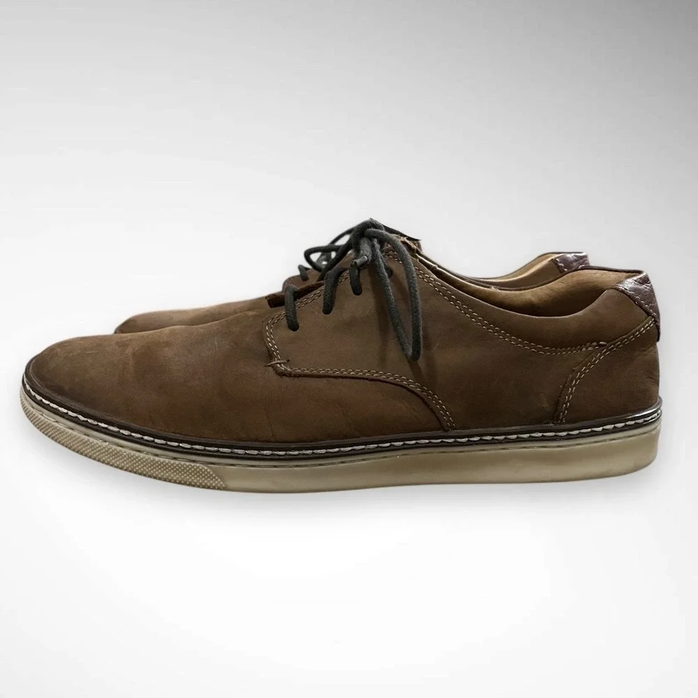 JOHNSTON & MURPHY Tan Oiled Full Grain Sheepskin McGuffey Plain‎ Derby Shoes Toe